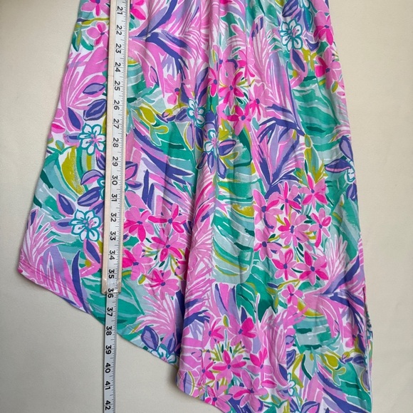Lilly Pulitzer Womens Asymmetrical Dress Xs Pink Ruffles Casual Resort Vacation - Picture 9 of 11